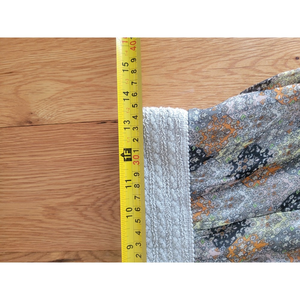 Made in Italy Silk Blend Wide Leg Smocked Waist Paisley Boho Pants Grey Orange M - Picture 8 of 10